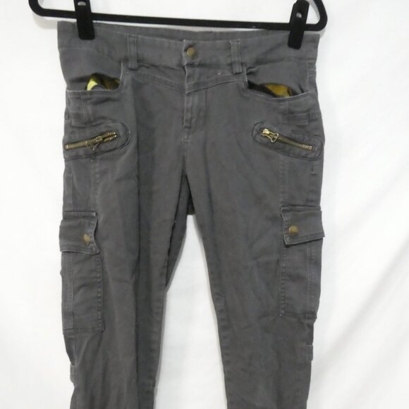 BLANK NYC | size 29 | Grey Cargo Style Slim Fit Pants | Long Zip Leg Bottoms - Picture 6 of 16